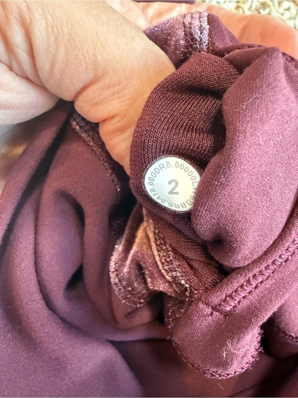 Lululemon Align Super High Rise Crop Velvet Women’s 2 Burgundy Garnet Leggings - Picture 11 of 11